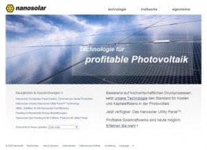 Deutsche Homepage Nanosolar