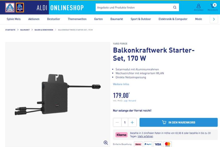 Aldi Balkonkraftwerk 179 Euro
