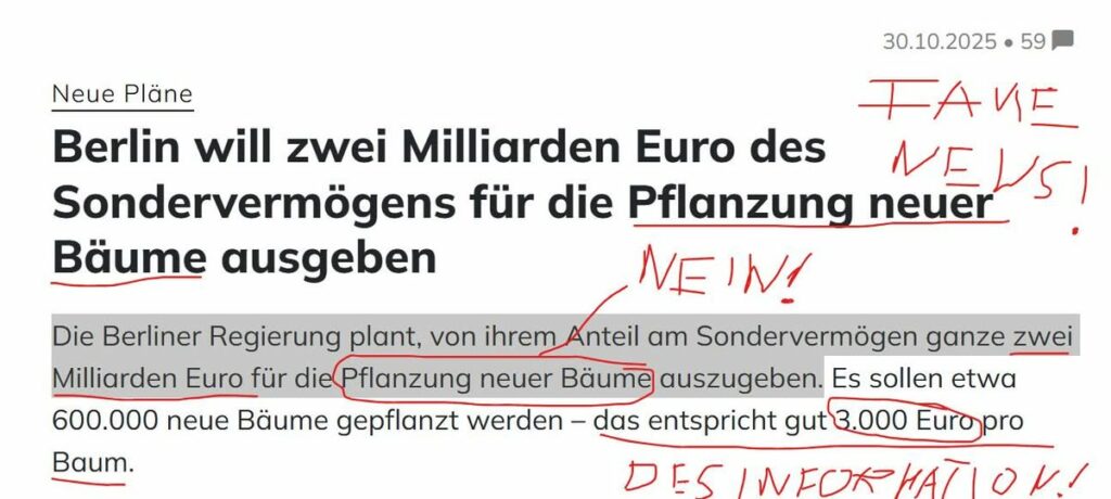 BäumePlus-Gesetz Desinformation von Apollo News BäumePlus-Gesetz Desinformation von Apollo News