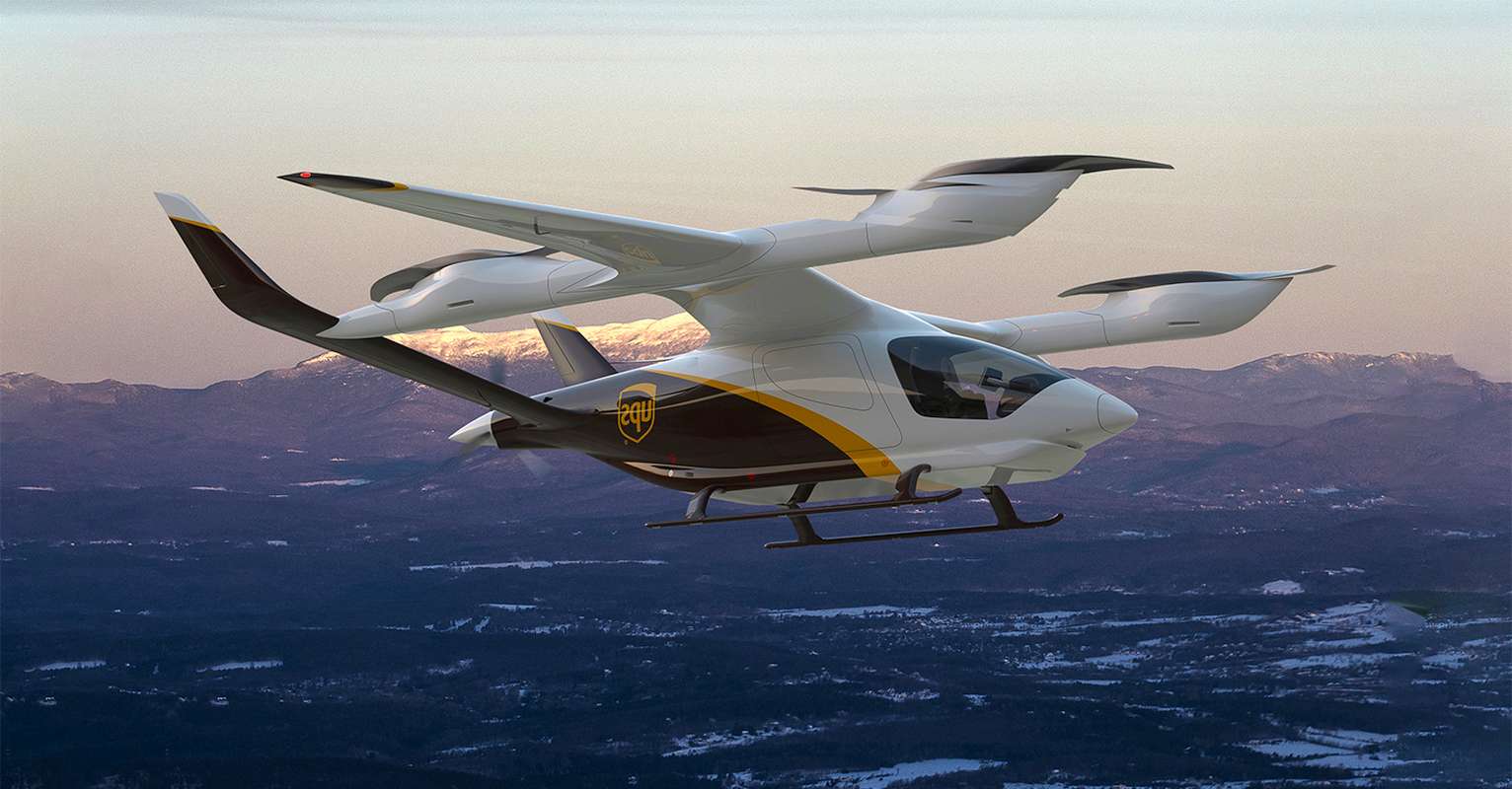 Elektrisches Flachtflugzeug Alia von Beta Technologies im UPS-Design
