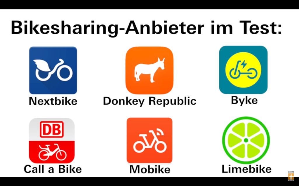 Test Bikesharing nextbike call a bike donkey republic byke mobile limebike