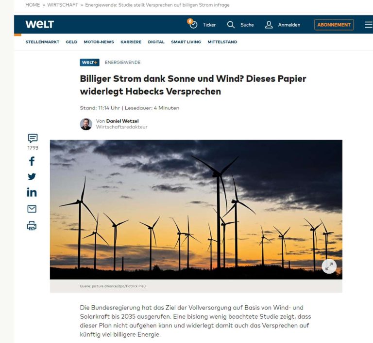 Habecks Versprechen: Daniel Wetzel und die dubiose Strompreis-Studie 9 Habecks Versprechen DIE WELT Billiger Strom Daniel Wetzel