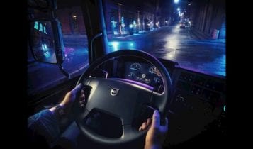 Blick ins Cockpit des Volvo FL Electric