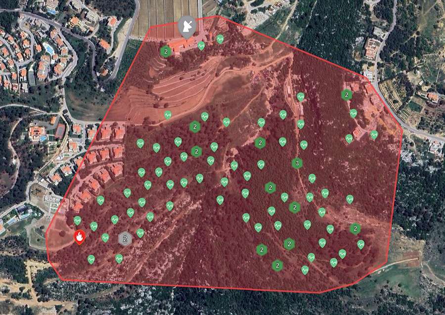 Dryad Silvanet-Karte Libanon Feuerausbruch