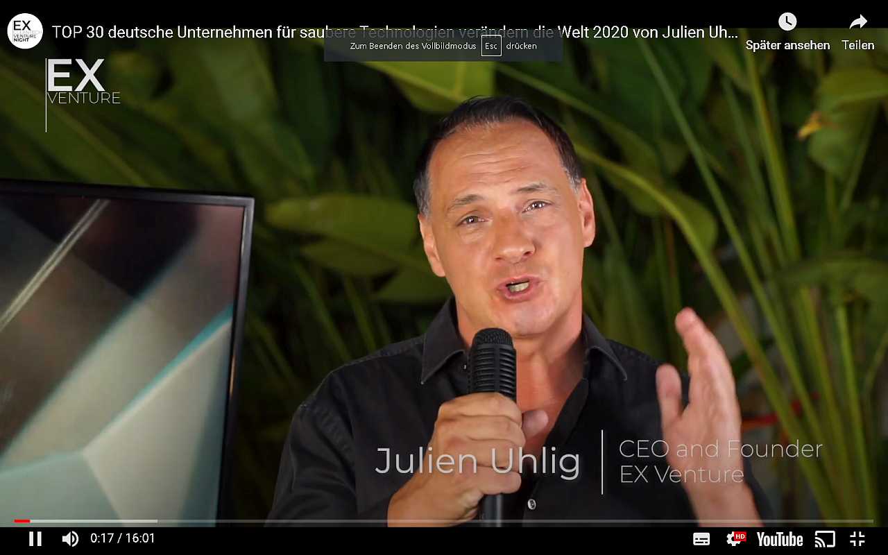 EX Cleantech Venture Night Presenter Julien Uhlig