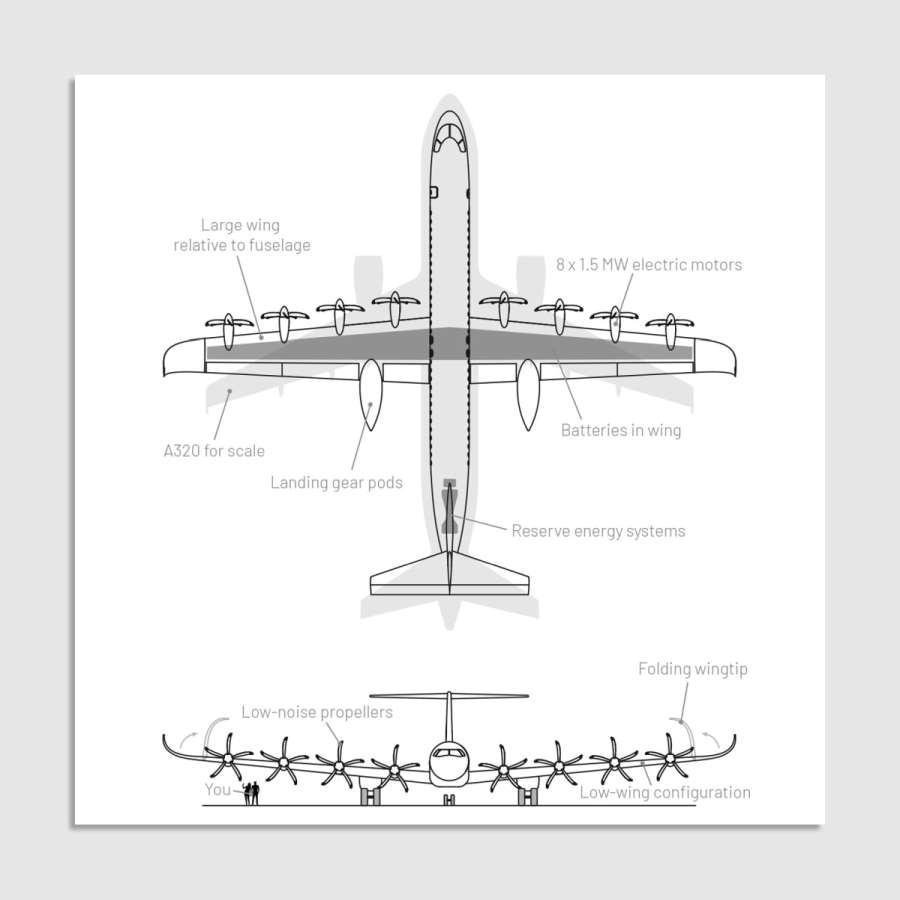 Elysian Aircraft E9X Konstruktionszeichnung