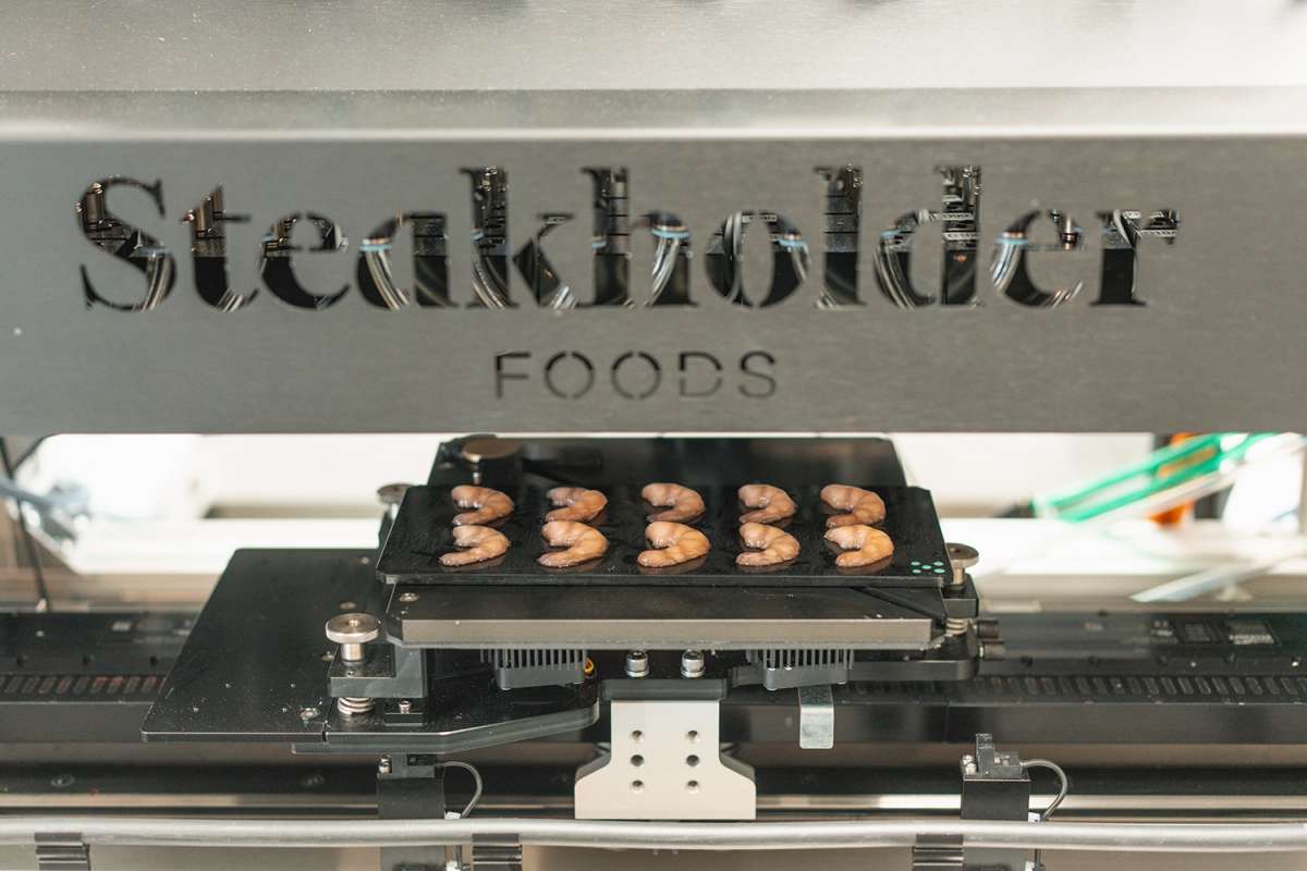 Garnelen aus dem 3D-Drucker von Steakholder Foods auf pflanzlicher Basis