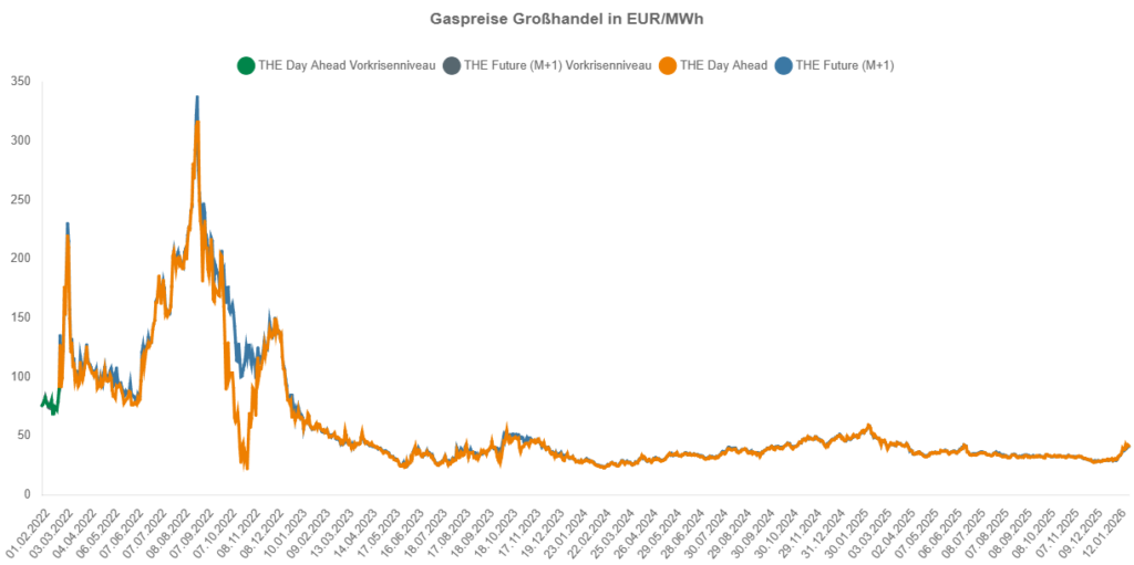 Großhandel Erdgaspreise historisch seit Energiekrise - willkommen im Gas-Casino