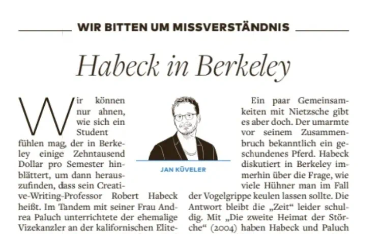 Habeck in Berkeley - der Artikel der "Meinungsfreiheit" in der Welt am Sonntag