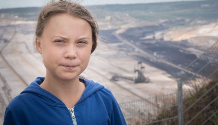 Klimaaktivistin Greta Thunberg Tagebau