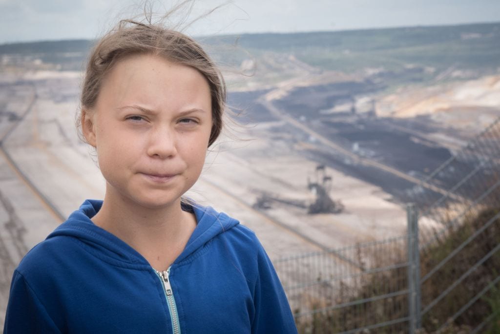 Klimaaktivistin Greta Thunberg Tagebau