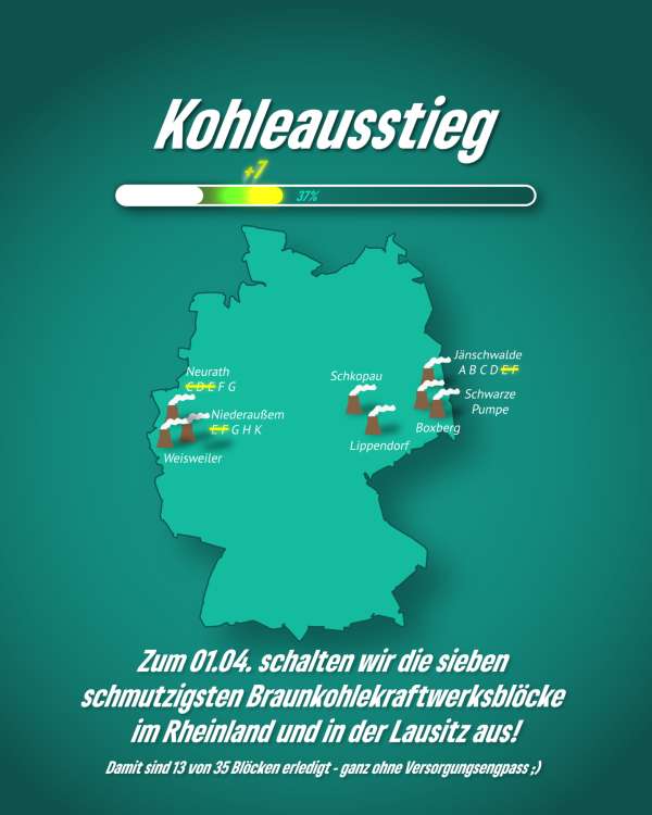 Kohleausstieg 2024 - Übersichtslandkarte