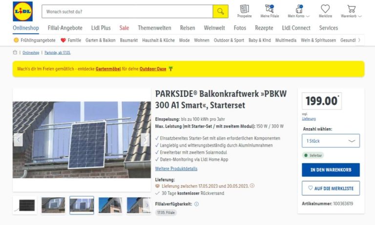 Lidl Balkonkraftwerk Webshop