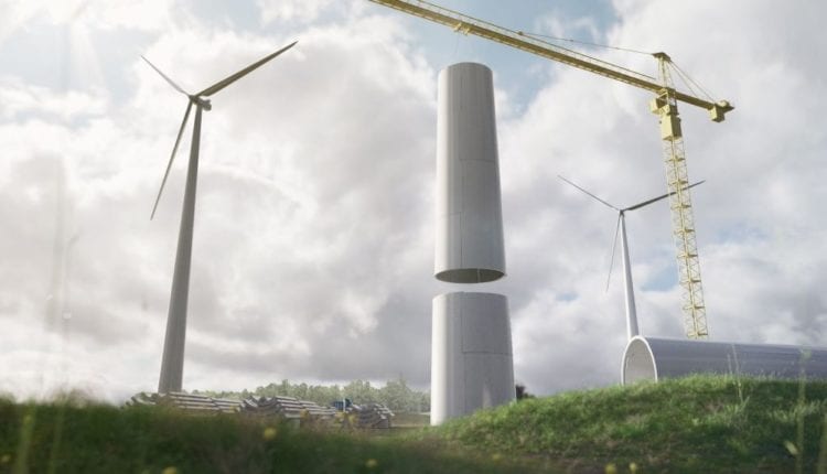 Modvion Cleantech-Startup Schweden Windturm Holz