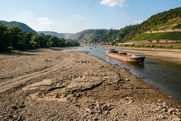 Niedrigwasser im Rhein (KI-generiert)