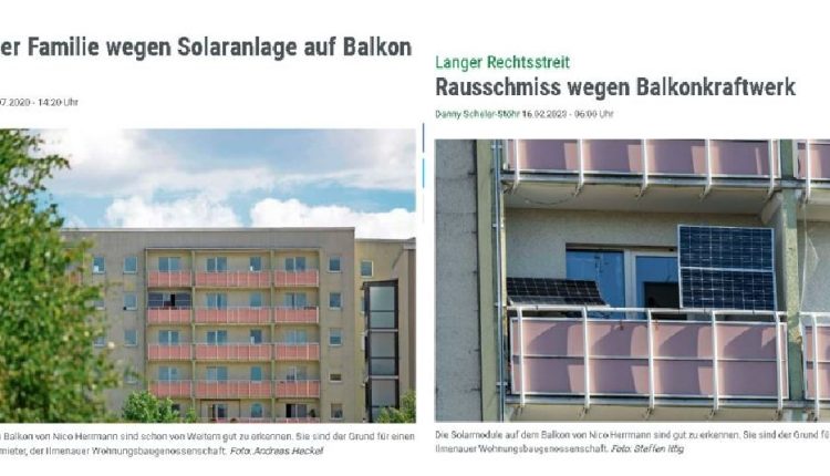 Rechtsstreit um Balkonkraftwerk in Ilmenau - Zeitungsartikel