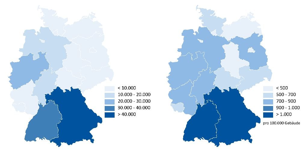 Schwerpunkt Süden: Regionale Verteilung der Stromspeicher (2018).