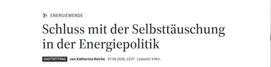Reiche gegen Scheer: Gastartikel von Katherina Reiche vom 7. April 2026 Reiche gegen Scheer: Gastartikel von Katherina Reiche vom 7. April 2026
