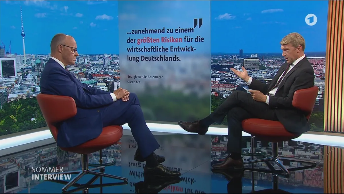 ARD Sommerinterview: Merz zu Energiekosten und Energiesystem
