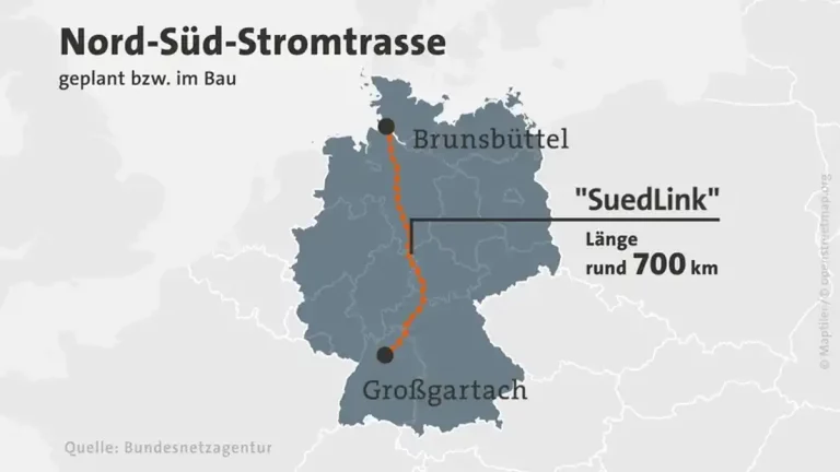 Südlink: Stromautobahn kurz vor vollständiger Genehmigung 14 Suedlink Landkarte