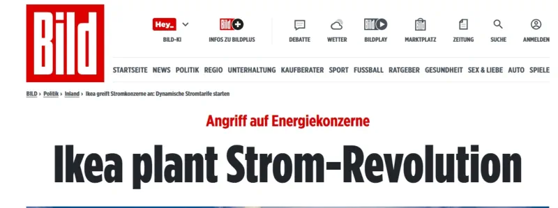 So berichtet BILD heute über SVEA Strom von Ikea. Leicht übertrieben?