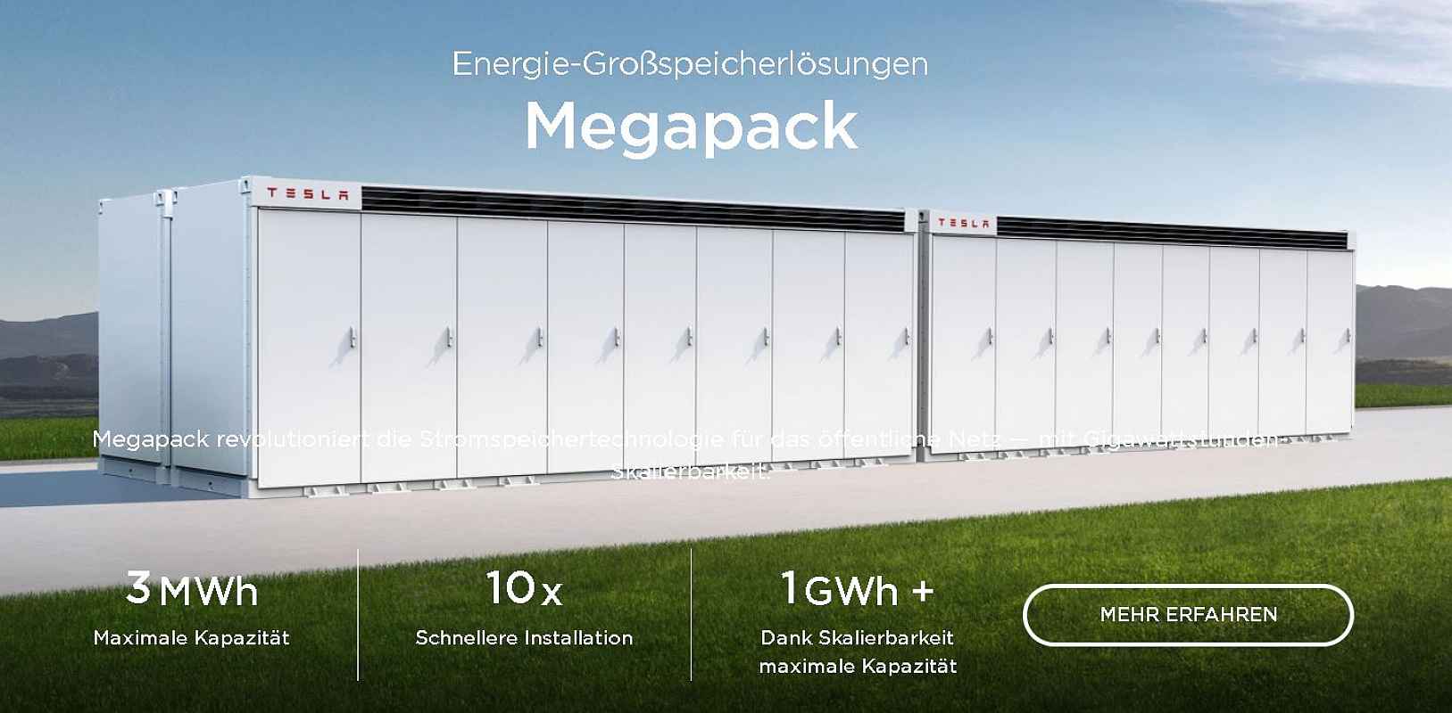 Tesla Energy Batteriespeicher Megapack