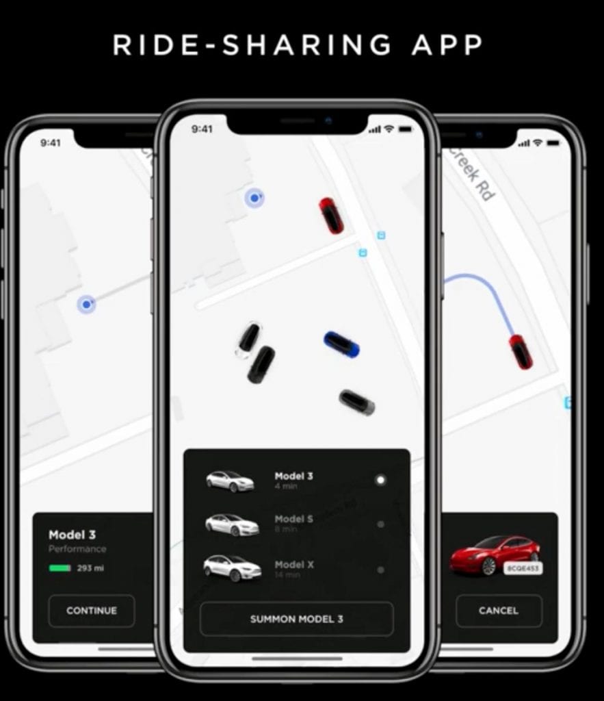 Robotaxi Ride-Sharing Tesla App