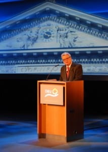 Bundespräsident Joachim Gauck bei der Verleihung des Deutschen Umweltpreises 2012 in Leipzig.