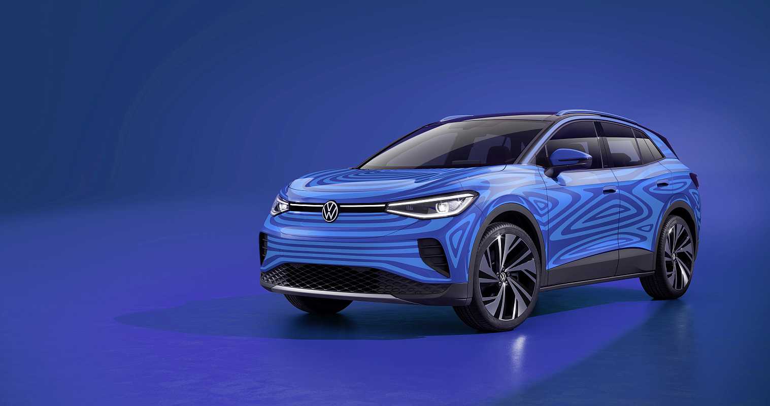 VW ID.4 seriennahe Studie Exterieur Blau - Elektroauto News Elektroautos
