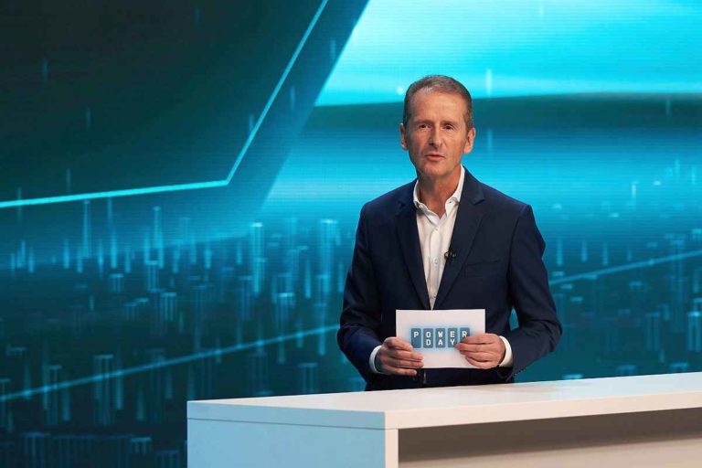CEO Herbert Diess beim VW Power Day von Volkswagen