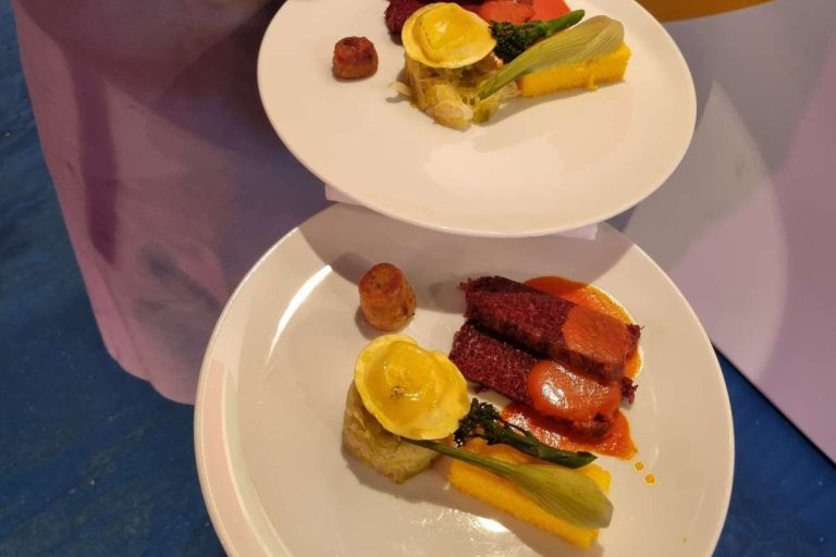 Pflanzliches Flanksteak beim Weltwirtschaftsforum in Davos