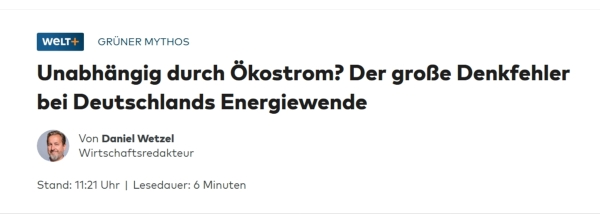 Wetzel und der Verzicht auf Öl und Gas Wetzel und der Verzicht auf Öl und Gas