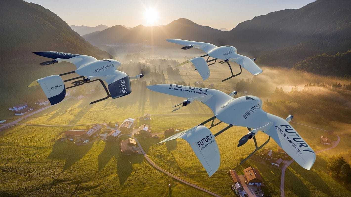 Medikamenten-Drohnen von Cleantech-Startup Wingcopter in Aktion