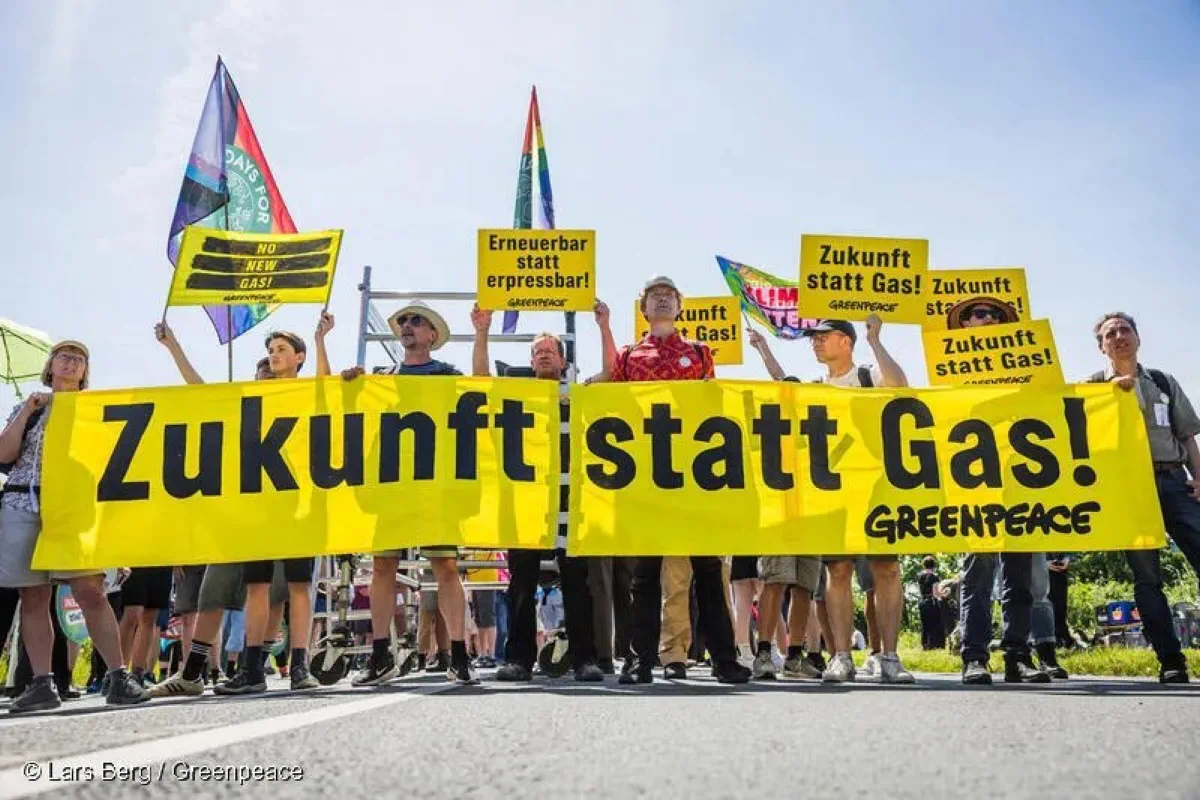 Gersteinwerk - Greenpeace-Protest Zukunft statt Gas