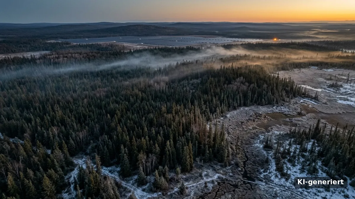 Bjoern Lomborg und die Waldbrand-Debatte: borealer Wald in Dämmerung, KI-generiertes Bild