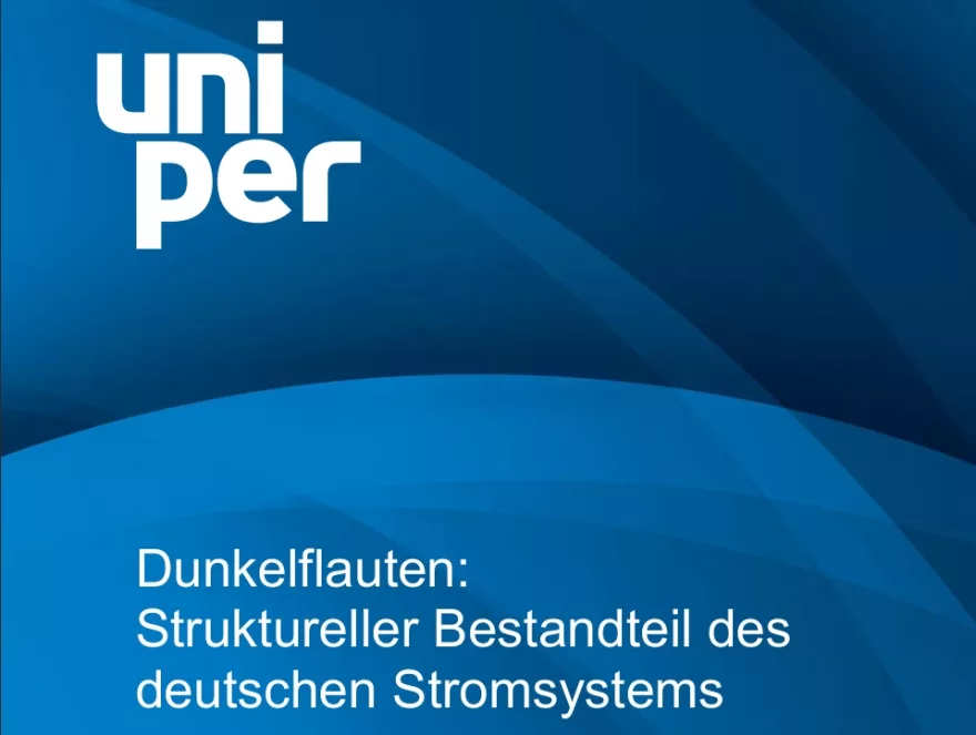 Dunkelflaute: DIW-Forscher widerlegt WELT-Redakteur Wetzel 3 Uniper Kurzstudie Dunkelflauten Cover drei Seiten kein Datum General Unencrypted