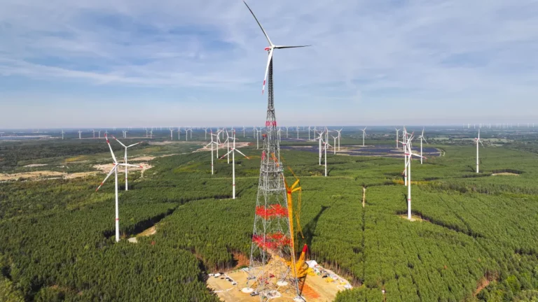 Der Höhenwindturm in der Lausitz stellt den Windrad-Weltrekord auf