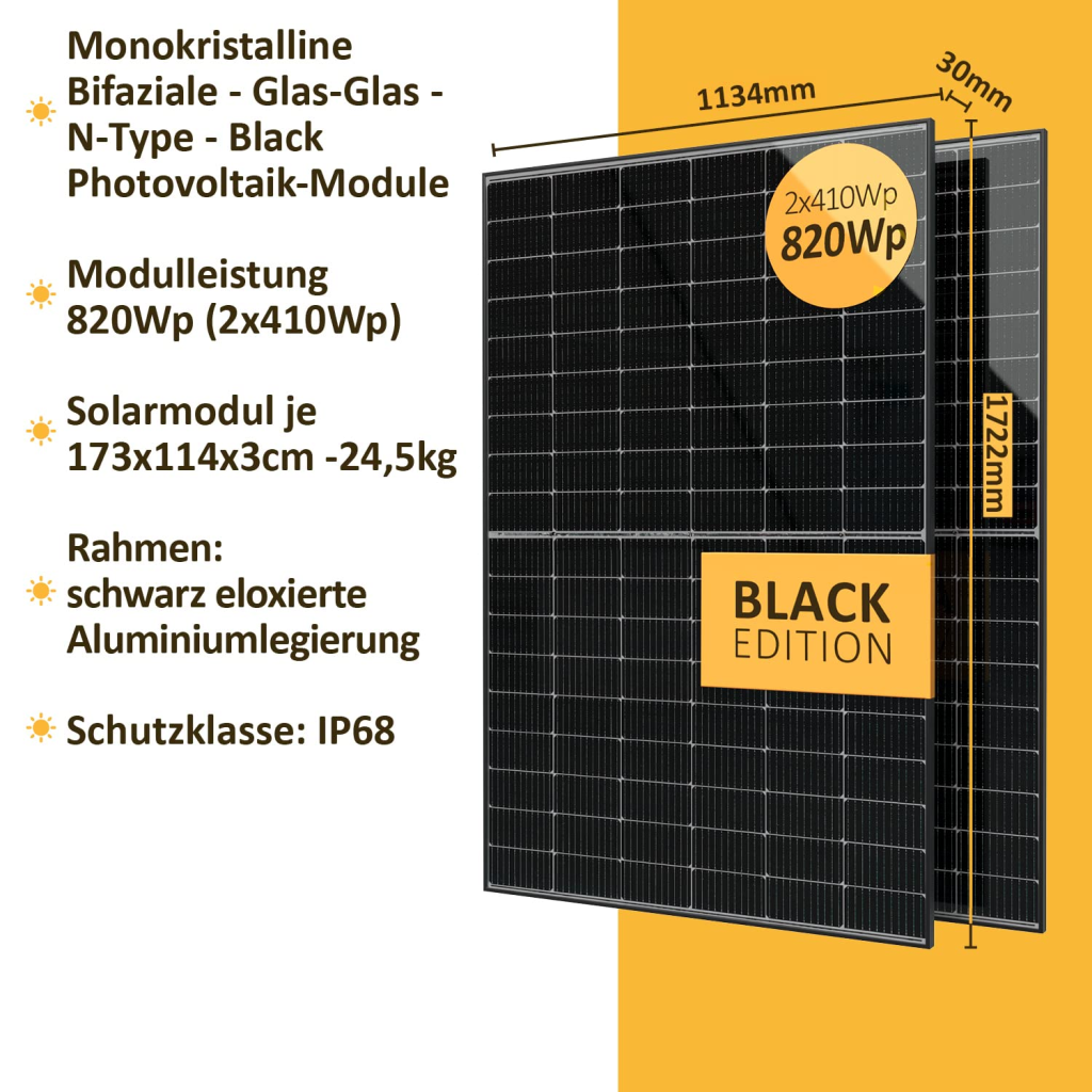 Monokristalline Bifaziale Module für eine Garten Solaranlage