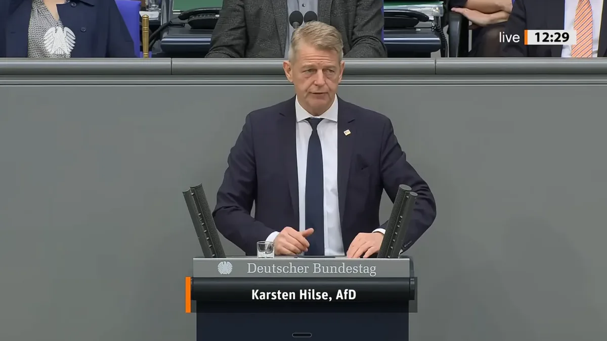 Karsten Hilse (AfD) bei seiner Rede im Deutschen Bundestag am 20. März 2026
