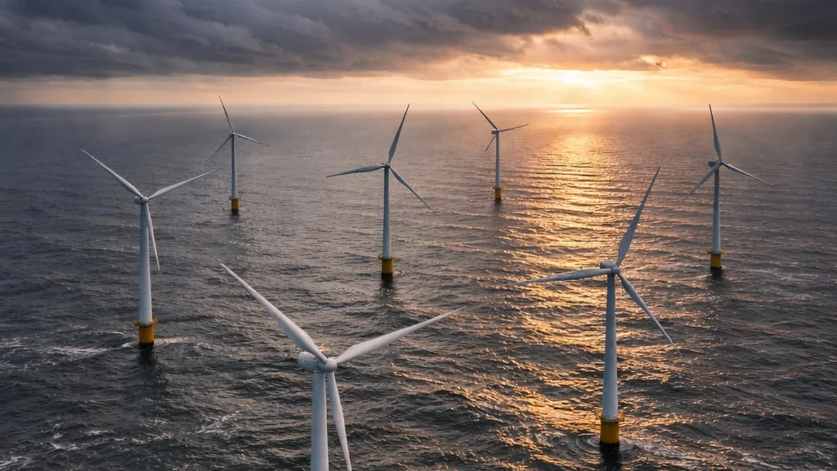 Offshore-Windkraft in der Abendsonne